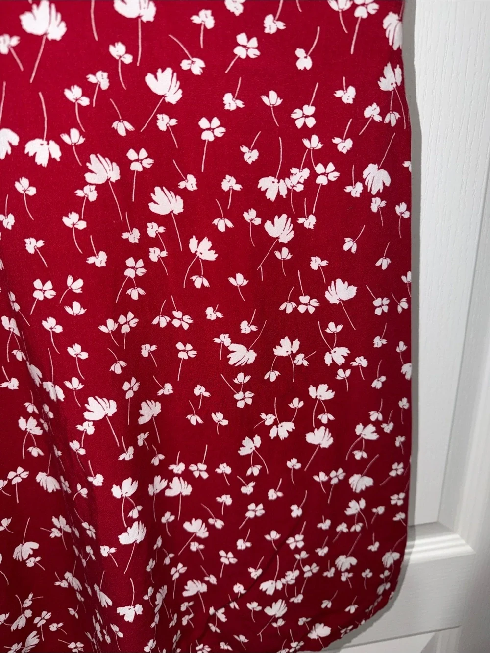 Old Navy Red Mini Dress with White Floral Print short sleeve size xsmall